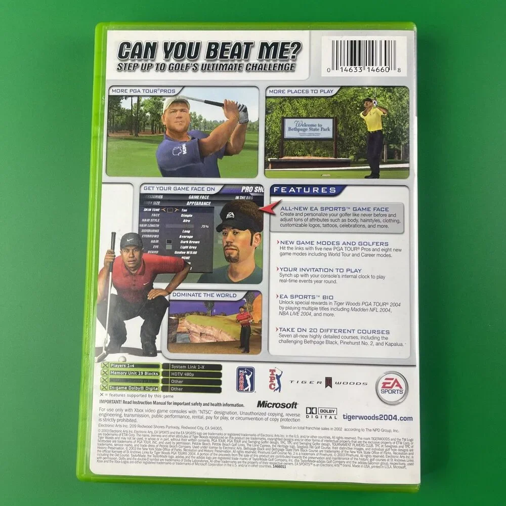 Tiger Woods PGA Tour Video Game Lot (Microsoft Xbox) 07 2005 2004 Complete CIB